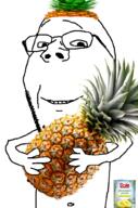 glasses holding_object pineapple stubble subvariant:wholesome_soyjak variant:gapejak // 676x1021 // 581.5KB