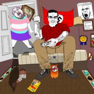 ack award cargo_pants hanging mymy nazism red_shirt rope soy soylent squirrel tattoo thrembos tranny troon variant:bernd variant:chudjak variant:cobson variant:feraljak // 2019x2019 // 924.1KB