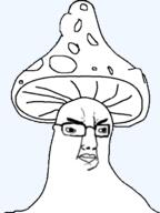 angry glasses mushroom shroomjak soyjak variant:chudjak // 306x407 // 32.1KB
