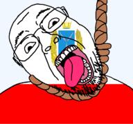 ack animal crown dead fish flag flag:saratov_oblast glasses hair hanging oblast open_mouth rope russia saratov_oblast skin soyjak stubble suicide teeth tongue transparent transparent_background variant:bernd white yellow_teeth // 768x719 // 76.5KB