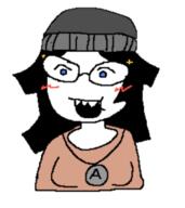 art artist:jaikacuz beanie blush clothes drawing dress female full_body hair long_hair shoe skirt variant:soytan // 670x754 // 98.4KB