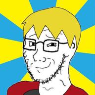 closed_mouth glasses head i_look_like_this nate nate_(soyjak_party) nate_gaming nate_higgers natejak rays smug soyjak stubble sunshine that_one_fucking_picture_of_nate_being_a_smug_little_bastard variant:soyak yellow_hair // 500x500 // 25.3KB