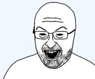glasses looking_down open_mouth smile soyjak stubble template transparent_background variant:eric_butts // 511x425 // 7.7KB
