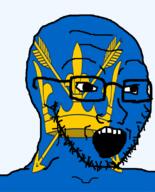 arrow british crown england flag flag:suffolk glasses hair looking_to_the_right open_mouth soyjak stubble suffolk teeth united_kingdom variant:soyak // 644x800 // 126.2KB