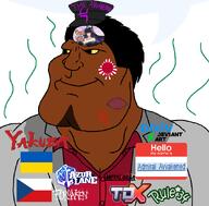 'lane Admiral_Avvakened_(Namefag) TDX THE_AVVAKENED The_Awakened admiral_avvakened_goons_on_tranime_boats_daily azur_lane brown_skin calamity_(tdx_faction) dark_skin deviantart flag:czechia flag:imperial_japan flag:ukraine forsaken goatee hello_my_name_is_(sticker) kazuma_kiryu lanecaca lanegooner lanenigger metal_gear metal_gear_solid musashi_(azur_lane) pixiv rent_free rule34 shitskin slopjak spade speech_bubble speech_bubble_empty stench stink stink_lines stinky subvariant:mexiaryan sweating sweaty t50_eyes variant:meximutt yakuza // 886x872 // 248.1KB