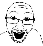 glasses mustache open_mouth soyjak stubble variant:unknown // 800x858 // 16.0KB