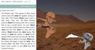 2soyjaks Sahih_al-Bukhari_(hadith) allah_pidoras arm brown_skin closed_mouth concerned foot full_body glasses grey_skin hadith hair hand irl irl_background islam leg moses naruto_run rock running smile smug soyjak stone stubble sunnah text variant:soyak // 4051x2146 // 1.6MB