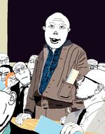 bald detailed glasses multiple_soyjaks no_glasses no_stubble norman_rockwell parody stubble subvariant:neutralplier variant:a24_slowburn_soyjak variant:alicia variant:chudjak variant:feraljak variant:gapejak variant:impish_soyak_ears variant:markiplier_soyjak variant:unknown variant:vlodson // 1561x2001 // 1.5MB