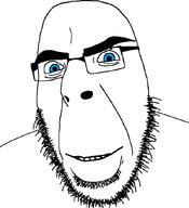 alternate aryan beard blue_eyes eyebrows glasses lips looking_at_you open_mouth smile stubble subvariant:modern_cobson teeth template thick_eyebrows variant:cobson // 775x849 // 68.4KB