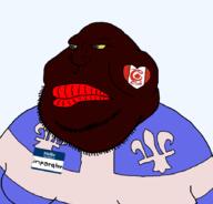 black black_skin brown brown_eyes canada fat flag flag:canada flag:quebec hello_my_name_is_(sticker) imperator_(user) nigger quebec queen_of_hearts red_lips soyjak stubble text user:imperator variant:meximutt yellow_sclera // 888x849 // 63.8KB