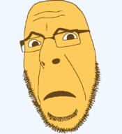 concerned emoticon glasses open_mouth series:soymoji soyjak stubble variant:cobson worried yellow yellow_skin // 775x849 // 18.9KB