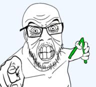 angry glasses meta:low_resolution meta:tagme pointing pointing_at_viewer soyjak stubble teeth variant:feraljak // 250x226 // 31.4KB