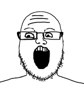 bald open_mouth series:fusionjaks stubble teeth_showing variant:markiplier_soyjak variant:markiplier_soyjak2 variant:uncjak white_background // 900x1000 // 46.6KB