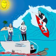 adolf_hitler blood fish flag:nazi_germany goyim_defense_league handsome_truth happy_merchant island jews jon_minadeo_ii judaism nonsense oceangate sea sonnenrad soyjak stoner submarine sun surfing third_reich variant:gapejak variant:soyak wave // 2500x2500 // 1.1MB