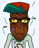 award brown_skin bug closed_mouth fly fnf_pedo friday_night_funkin' glasses smile stubble teeth variant:rickjak yellow_sclera // 1000x1250 // 92.8KB