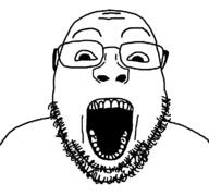 bald double_chin glasses merge open_mouth series:fusionjaks stubble teeth variant:bernd variant:gapejak // 1200x1125 // 177.8KB