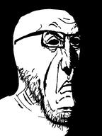 angry black_background black_eyes frown glasses looking_to_the_right ominous punisher_face stubble variant:darkiplier // 600x800 // 32.2KB