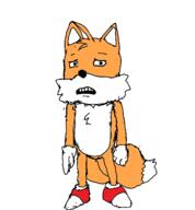 animal ear fox full_body furry glove open_mouth scared sega shoe sonic_(series) soyjak subvariant:soyak_(concerned) tail tails_(sonic) variant:soyak worried // 1315x1416 // 94.7KB