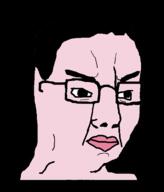 angry closed_mouth glasses hair pink_skin soyjak variant:chudjak // 493x576 // 34.3KB