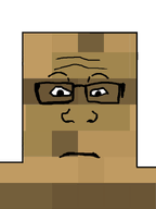block eyes forehead_lines glasses minecraft neutral no_stubble nose subvariant:neutralplier transparent_background variant:markiplier_soyjak wood // 600x800 // 23.4KB