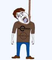 ack arm bethesda bloodshot_eyes brown_hair clothes crying game gamer glasses hanging logo open_mouth real_person rope soyjak starfield todd_howard variant:bernd // 221x255 // 22.3KB