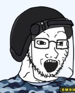 blue_shirt camouflage clothes face_shield glasses helmet looking_to_the_right mouth_open omon police riot_helmet russia stubble transparent_background uniform variant:soyak // 744x924 // 70.9KB