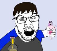badge holding_object jake jakparty_soy jartycuck sashley stubble variant:feraljak variant:soytan // 1021x908 // 61.4KB