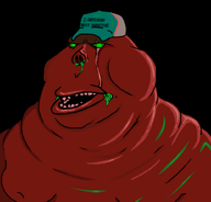 black_background clothes cruelty_squad gif_animation godhead_heavy_industries green_eyes green_lighting handler hat missing_teeth mucus open_mouth pig pig_nose red_skin scar slime variant:meximutt // 806x771 // 376.4KB