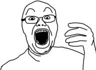 arm glasses hand open_mouth soyjak variant:selfiejak // 585x431 // 4.8KB