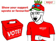 IT2GB ballot ballot_box box broot broot_2026 brootal brootism brootist campaign cap clothes glasses hand hat leaf logo open_mouth paper poll red_shirt red_skin series:administ_soyjaks stubble text tshirt variant:impish_soyak_ears variant:soyak vote // 1448x1080 // 68.2KB