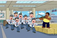 airport cartoon cleveland_brown cop dance family_guy meta:not_oc nas:leebait nigger playing_instrument police violin // 746x503 // 430.2KB