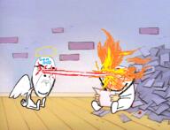 2soyjaks angry arm cartoon comic_sans ear fire full_body glasses halo hand holding_object jealousy laser leg love_letter mail nickelodeon paper pout ren_and_stimpy sitting smile soyjak stubble text variant:cobson variant:impish_soyak_ears // 1224x939 // 1.1MB