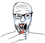 arm art blood crying drawfag drawing glasses gore hand open_mouth pliers request soyjak stubble tooth variant:casnatus // 1078x1022 // 369.3KB