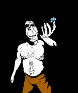 anatomy black_background character:rapeson chest_hair fat gem holding_gem muscular_male ominous ominous_smile rape red_eyes shaded subvariant:hornyson variant:cobson // 1105x1321 // 151.4KB