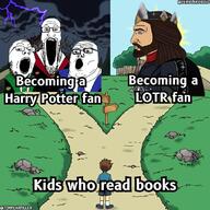 3soyjaks harry_potter lord_of_the_rings meta:tagme soyjak templarpilled text trend:soyjak_trio variant:gapejak variant:markiplier_soyjak variant:tony_soprano_soyjak // 1080x1080 // 157.4KB