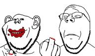 arm blood cannibalism concerned dirty_mouth eating finger hand middle_finger scared series:imp_&_gape shocked smile subvariant:wholesome_soyjak surprised variant:gapejak variant:impish_soyak_ears // 1389x823 // 50.3KB