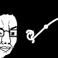 animated bait eating glasses hair hook licking_lips open_mouth smile smug soyjak tongue variant:chudjak worm // 938x626 // 497.1KB