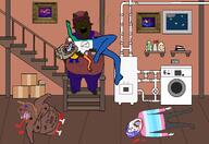 Warrior-Z(user) ack art basement blood bone book box brown_skin clothes dead fat flag:ireland full_body gore hair hat jimbo jimbo_(namefag) kidnap mick_(namefag) nigger oneshot painting pipe pooner purple_hair rope stairs terry_crews(namefag) variant:alicia variant:bernd variant:meximutt washing_machine window // 1300x894 // 416.2KB