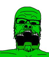 creeper glasses green minecraft multiple_mouths mustache open_mouth soyjak stubble variant:a24_slowburn_soyjak video_game // 454x520 // 20.4KB