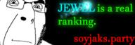 banner black_background closed_mouth glasses jewel light soyjak_party stubble text variant:cobson // 300x100 // 21.8KB