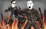 anger_mark angry arm clothes crying drawn_background ear frown hair hand metal_gear metal_gear_rising open_mouth punisher_face soyjak variant:carterjak variant:chudjak variant:kuzjak video_game // 800x502 // 677.8KB