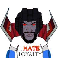 alien angry beard cartoon closed_mouth clothes decepticon grey_skin helmet i_hate looking_at_you mecha no_pupils punisher_face red_eyes red_sclera robot starscream starscream_(g1) subvariant:science_lover text transformers transformers_(g1) tshirt variant:markiplier_soyjak white_background // 1000x1000 // 548.0KB