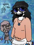 art beanie blue_eyes blush clothes eyelashes glasses hair holding_object necklace nintendo nintendo_switch open_mouth redraw soyjak style_emulation variant:soytan video_game watermark // 768x1024 // 998.7KB