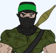 balaclava buff camouflage chud hamas headband palestine rpg subvariant:chudjak_front subvariant:muscular_chud tan_skin variant:chudjak // 1067x1011 // 611.4KB