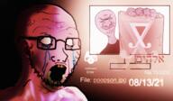 cloudflare crying glasses open_mouth pink_skin poopson stubble thrembo variant:soyak // 1836x1072 // 4.0MB