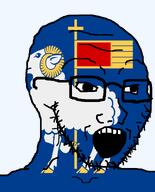 animal christianity country county cross flag flag:gotland glasses gotland hair open_mouth sheep soyjak stubble sweden teeth transparent_background variant:soyak // 644x800 // 70.2KB