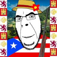 castilla castille clothes coat_of_arms flag:puerto_rico flower glasses gun hat kingdom_of_jerusalem leon meta:oc meta:self_insert pfp plant profile_picture puerto_rico red_flower rifle straw_fedora straw_hat stubble variant:cobson // 1029x1029 // 927.7KB