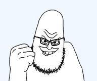 artist:h3k glasses hand punch smile soyjak stubble teeth template variant:syndromejak white_skin // 960x800 // 15.8KB