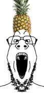foodjak glasses mirrored open_mouth pineapple series:fruiterz! soyjak stubble unitinu variant:gapejak // 454x1000 // 205.1KB