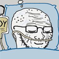 closed_mouth dying eyes glasses old smile stubble variant:soyak white_skin wrinkles // 753x755 // 501.2KB